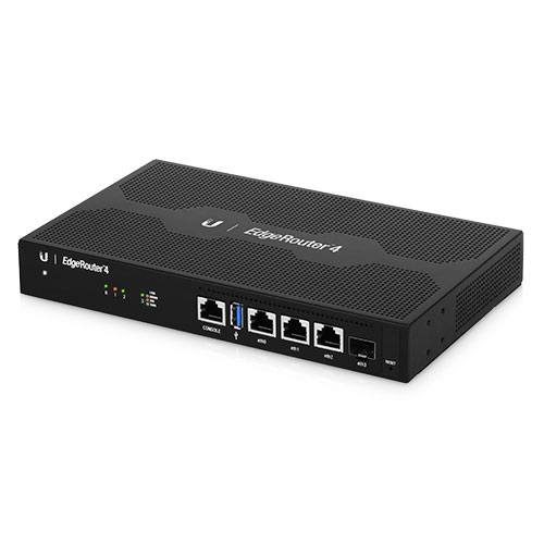 Ubiquiti, EdgeRouter, 4, -, 3Port, Gigabit, Router, 1, SFP, Port-, 1GHz, Quad, Core, Processor, -, 1GB, RAM, 