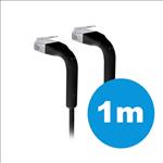 UniFi, Patch, Cable, 1m, Black, Both, End, Bendable, to, 90, Degree, RJ45, Ethernet, Cable, Cat6, Ultra-Thin, 3mm, Diameter, U-Cable-P, 