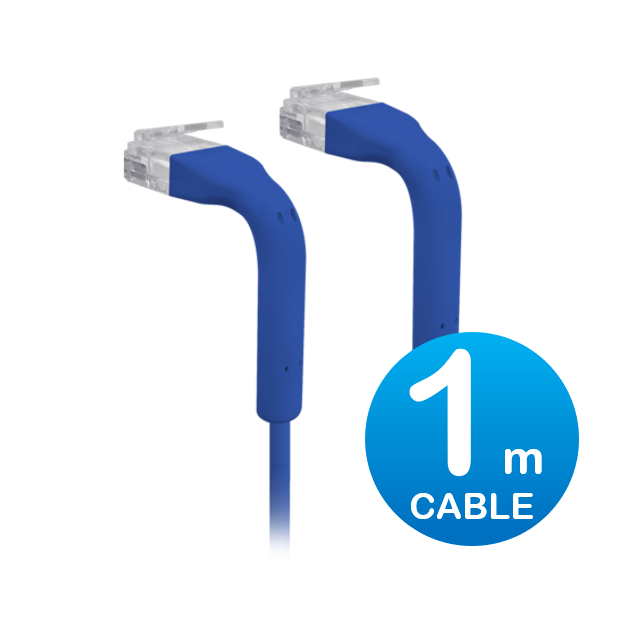 UniFi, Patch, Cable, 1m, Blue, Both, End, Bendable, to, 90, Degree, RJ45, Ethernet, Cable, Cat6, Ultra-Thin, 3mm, Diameter, U-Cable-Pa, 