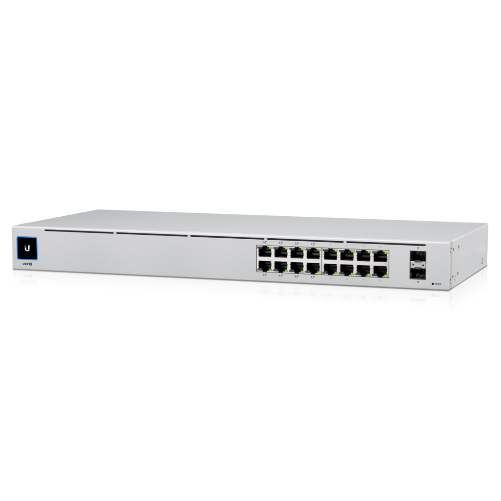 Ubiquiti, UniFi, 16-port, Managed, Gigabit, Switch, -, 8x, PoE+, Ports, 8x, Gigabit, Ethernet, Ports, with, 2x, SFP, -, 60W, -, Touch, Disp, 