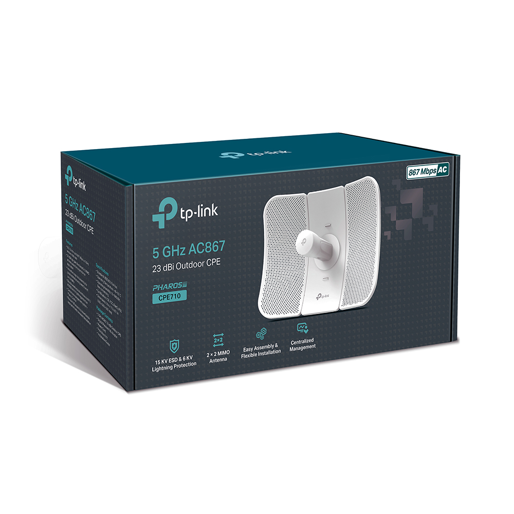 TP-Link, CPE710, 5GHz, AC, 867Mbps, 23dBi, High-gain, Directional, Outdoor, CPE, IP65, Weather, Proof, Lightning, Protection, Passiv, 