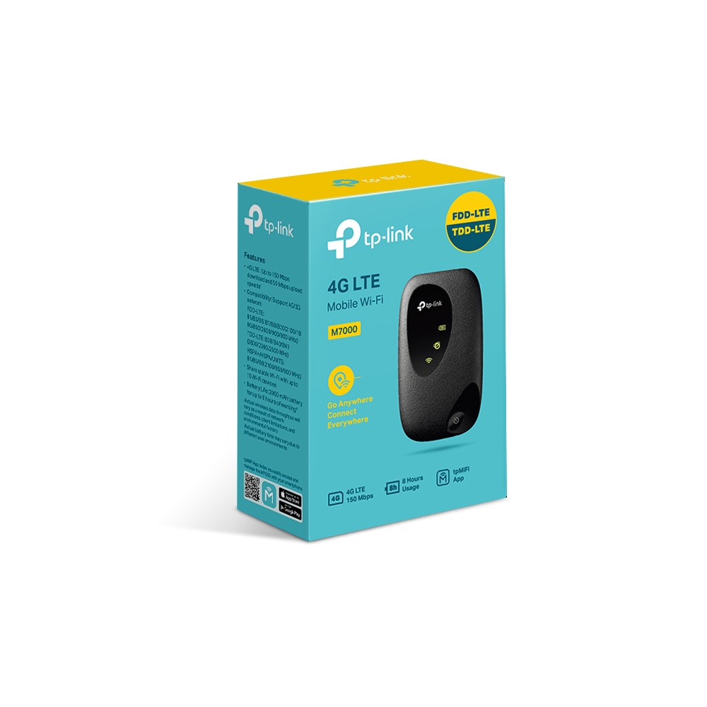 Wireless Networking/TP-LINK: TP-Link, M7000, 4G, LTE, Mobile, Wi-Fi, 2000, mAh, 10, Devices, 4G, Rechargeable, Battery, 