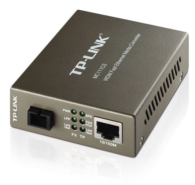 TP-Link, MC111CS, 10/100Mbps, SC, WDM, Media, Converter, Monomode, Simplex, 10/100Base-TX, 100Base-FX, standards, Link, Fault, Passth, 