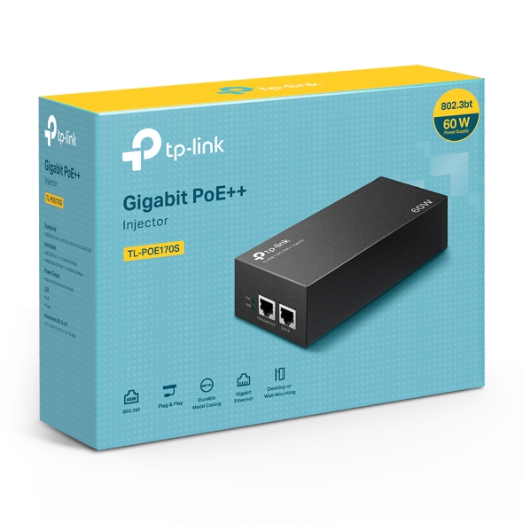 Wireless Networking/TPLINK: TP-LINK, OMADA, POE++, GIGABIT, INJECTOR, ADAPER, IEEE802.3af/at, t, (TYPE, 3), 3YR,