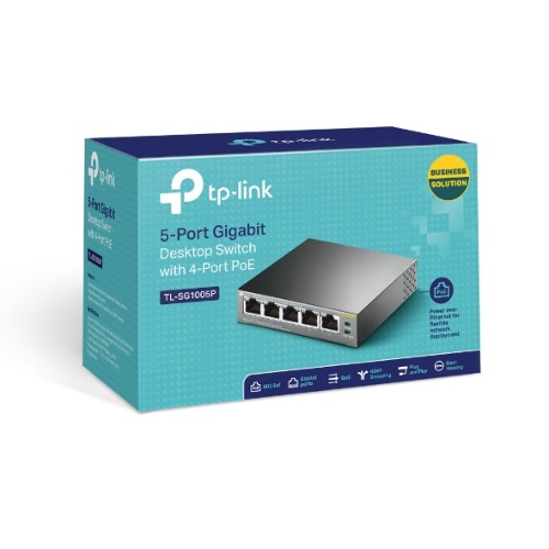 TP-Link, TL-SG1005P, 5-Port, Gigabit, Desktop, Switch, with, 4-Port, PoE, 63W, 10Gbps, Backbound, Bandwidth, IGMP, Snooping, Mac, Addres, 