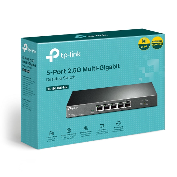 Wireless Networking/TPLINK: TP-LINK, 5-PORT, UNMANAGED, 2.5G, DESKTOP, SWITCH, METAL, CASE, 5YR,