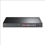 TP-Link, TL-SL1218MP, 16-Port, 10/100Mbps, +, 2-Port, Gigabit, Unmanaged, PoE, Switch, 