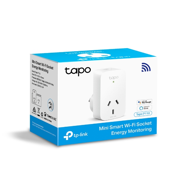 TP-Link, Tapo, P110, Mini, Smart, Wi-Fi, Socket, Energy, Monitoring, Tapo, App, Remote, Control, Schedule, &, Timer, Voice, Control, 
