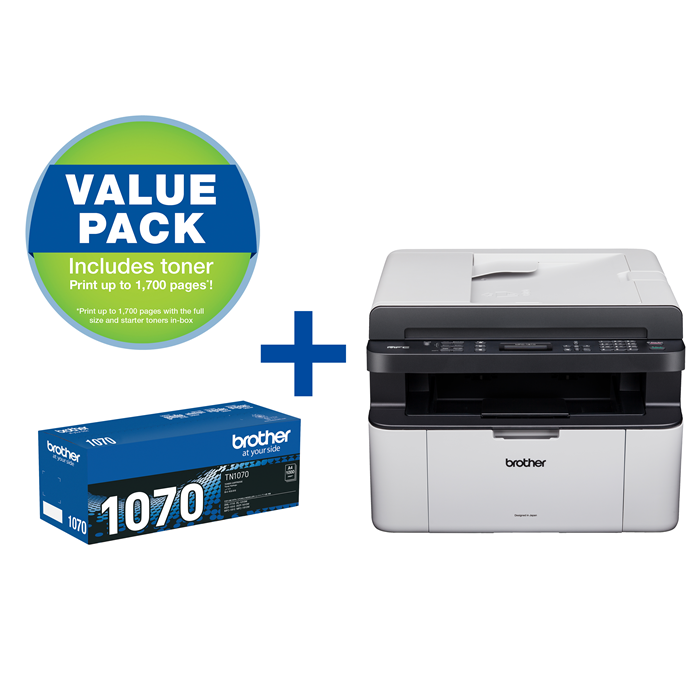 Brother, MFC1810, A4, 20ppm, Mono, Multifunction, Laser, with, Extra, Toner, 