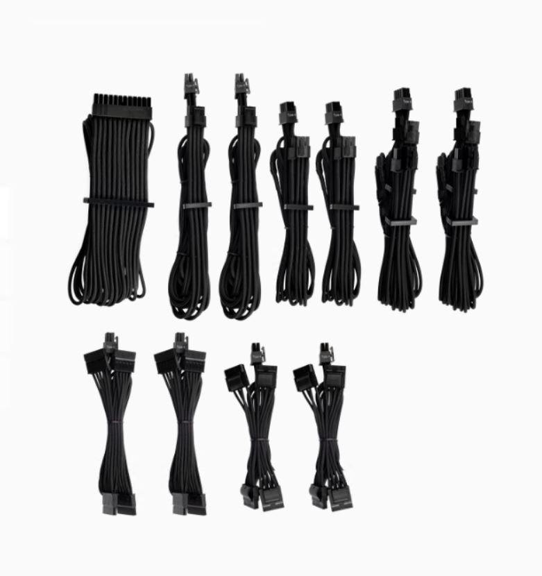 For, Corsair, PSU, -, BLACK, Premium, Individually, Sleeved, DC, Cable, Pro, Kit, Type, 4, (Generation, 4), 