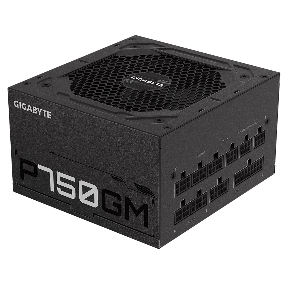 Gigabyte, AP750GM, AORUS, 750W, ATX, PSU, Power, Supply, 80+, Gold, 90%, Modular, 135mm, Fan, Black, Flat, Cables, Single, +12V, Rail, Japa, 