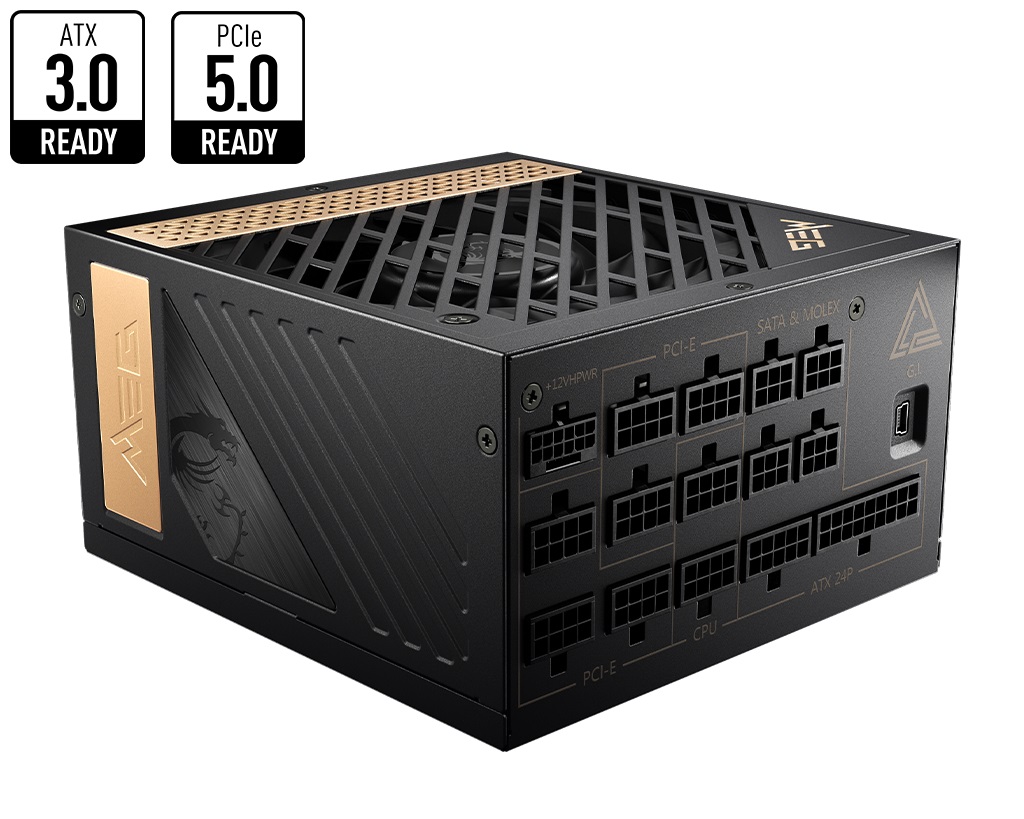 MSI, MEG, Ai1300P, PCIE5, 1300W, ATX, Power, Supply, Unit, 80, PLUS, Platinum, (up, to, 92%), Active, PFC, OCP, /, OVP, /, OPP, /, OTP, /, SCP, /, 