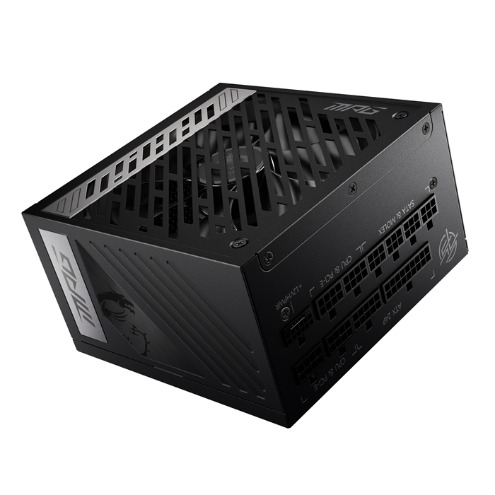 MSI, MPG, A1000G, PCIE5, 1000W, ATX, Power, Supply, Unit, 80, PLUS, Gold, Fully, modular, flat, cables, 0, RPM, Mode, Active, PFC, design, 