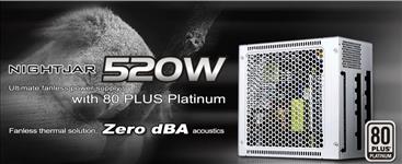 Silverstone, 520W, NJ, PSU, 80+, Platinum, Fully, Modular, Fanless, ATX, PSU, 3, Years, Warranty, (LS), 