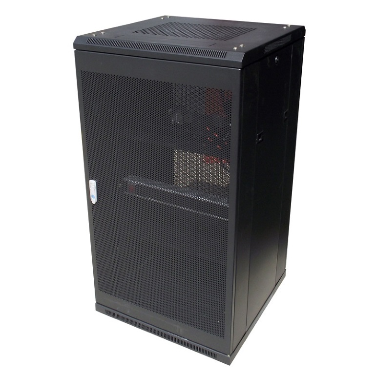 LinkBasic, 22RU, 600mm, Depth, Server, Rack, Mesh, Door, with, 2x240v, Fans, and, 8-Port, 10A, PDU, 