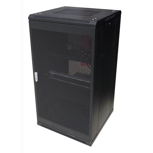 LinkBasic, 22RU, 800mm, Depth, Server, Rack, Mesh, Door, with, 4x240v, Fans, and, 8-Port, 10A, PDU, 