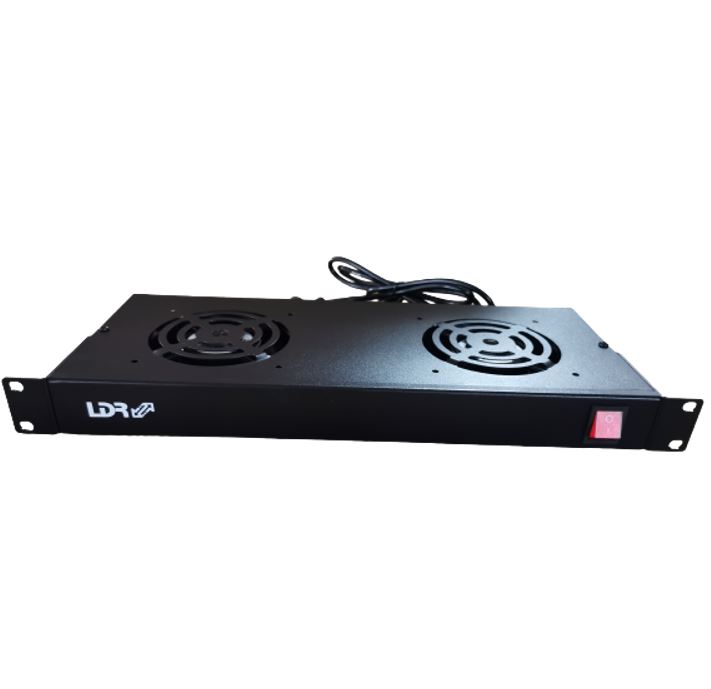 LDR, 2, Way, Rackmountable, Fan, Kit, with, power, switch, -, 2x, Fans, -, 1U, Size, -, Black, Metal, Construction, 