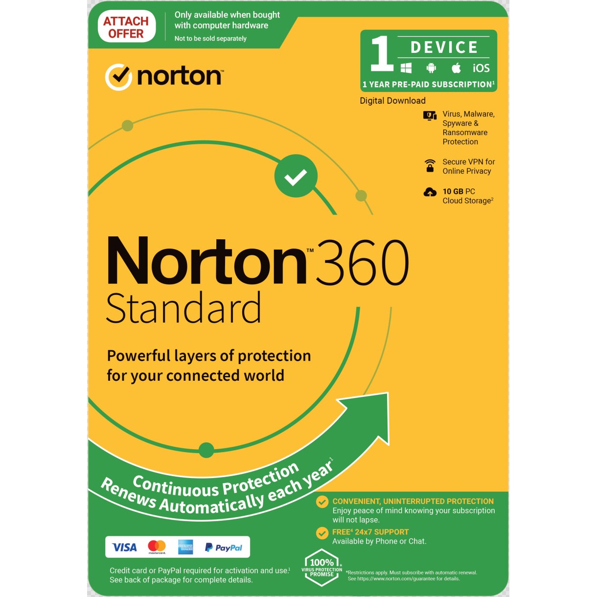 Security, Firewall and Anti-Virus/Norton: Norton, 360, Standard, Empower, 10GB, AU, 1, User, 1, Device, 