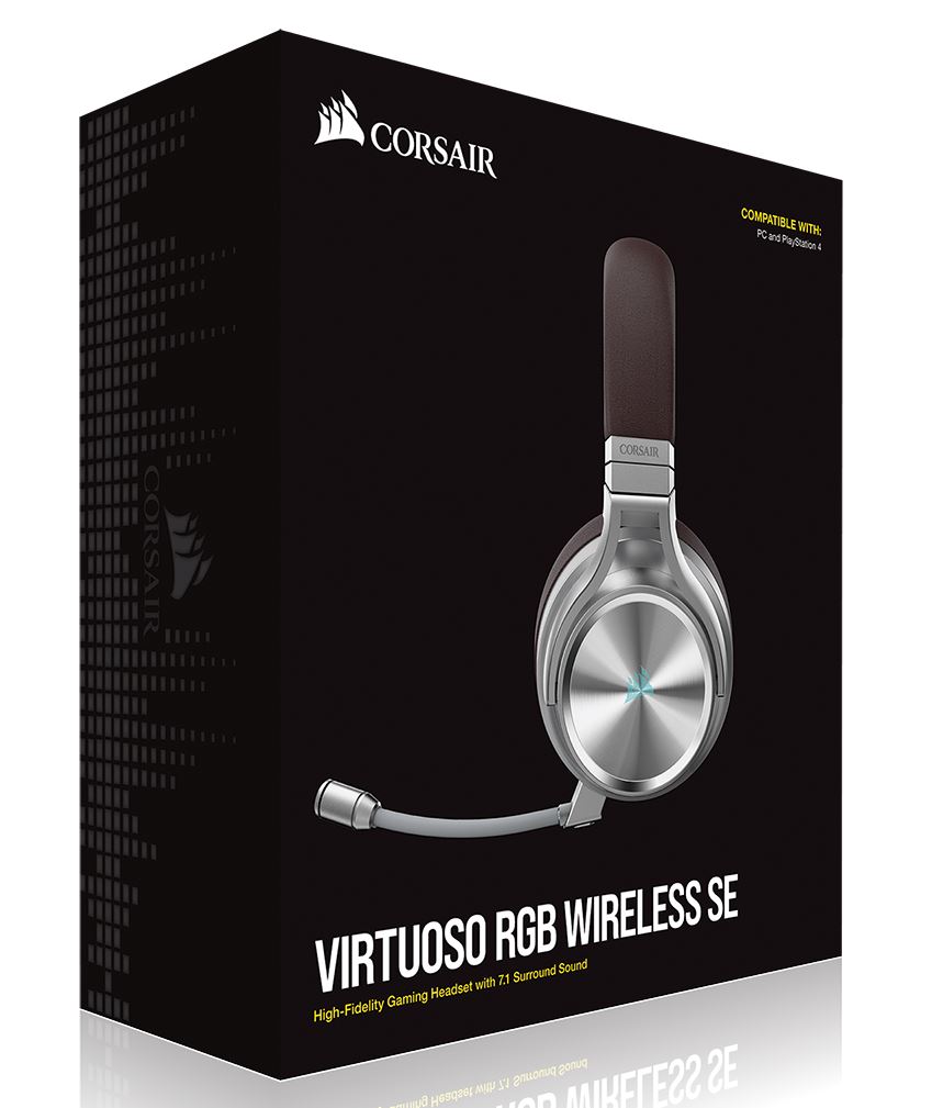 Corsair, Virtuoso, Wireless, RGB, SE, Espresso, 7.1, Headset., High, Fidelity, Ultra, Comfort, Broadcast, Grade, 9.5mm, Microphone, U, 