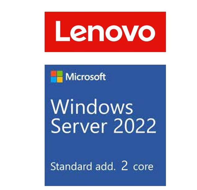 Windows Server - OEM/Lenovo: LENOVO, Windows, Server, 2022, Standard, Additional, License, (2, core), (No, Media/Key), (Reseller, POS, Only, ST50, /, ST250, /, SR250, 