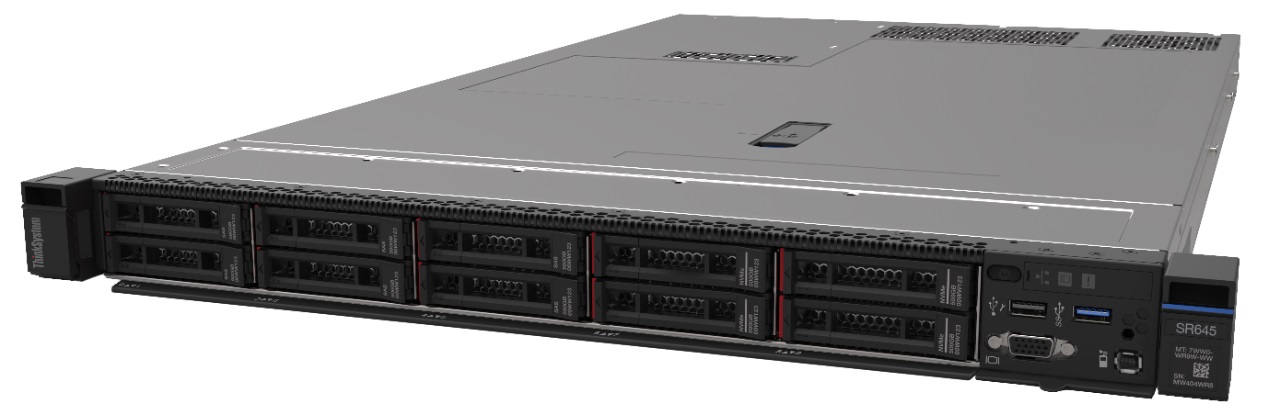 LENOVO, ThinkSystem, SR645, 1xAMD, EPYC, 7282, 16C, 120W, 2.8GHz, 120W, 1x32GB, 2Rx4, SW, RD, 1x750W, 