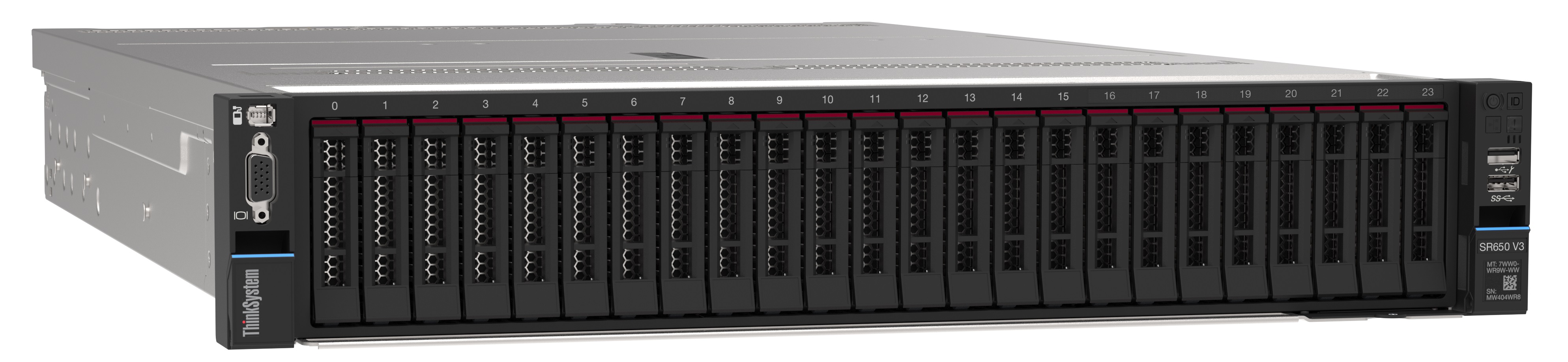 Rack Mounted/Lenovo: LENOVO, Server, :, ThinkSystem, SR650, V3, 1xIntel, Xeon, Gold, 5418Y, 24C, 2.1-2.9GHz, 185W, 1x32GB, 2Rx8, ThinkSystem, RAID, 9350-8i, 