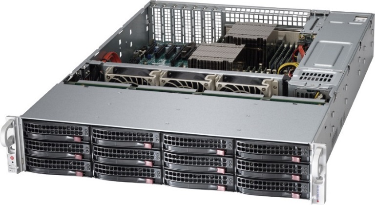 Supermicro, SuperServer, 6029P-E1CR12H, 2U, Rackmount, Dual, Socket, LGA3647, 16x, DIMM, 2, x, 10GBe, IMPI, 12, x, 3.5, Disk, HS, 