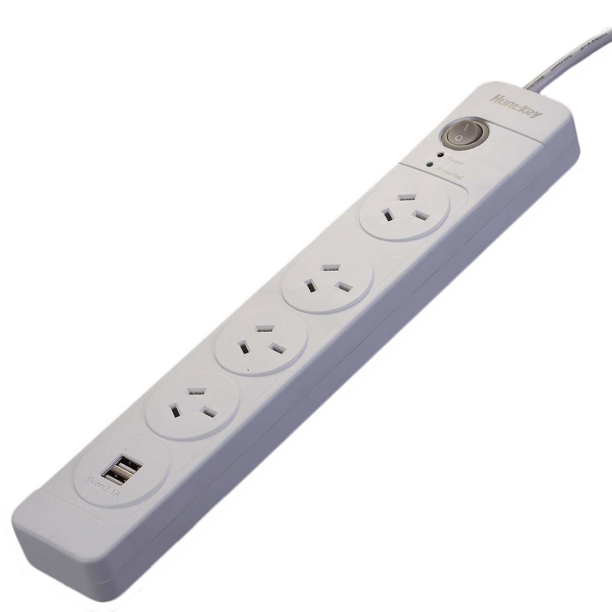Huntkey, 4, Outlet, Surge, Protected, Power, board, with, Dual, 5V, 2.1A, USB, Ports, 