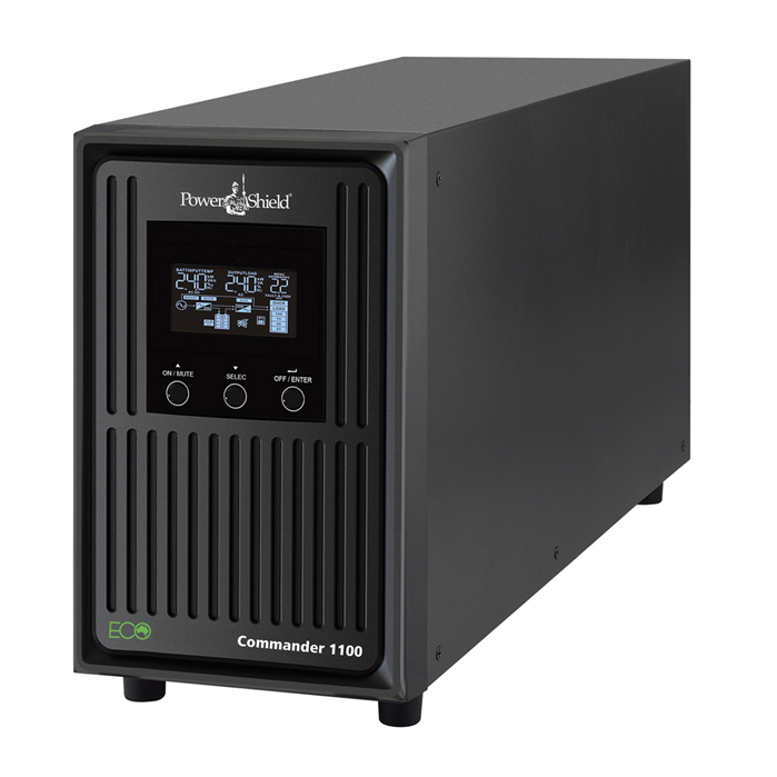 PowerShield, Commander, 1100VA, /, 990W, Line, Interactive, Pure, Sine, Wave, Tower, UPS, with, AVR., Telephone, /, Modem, 