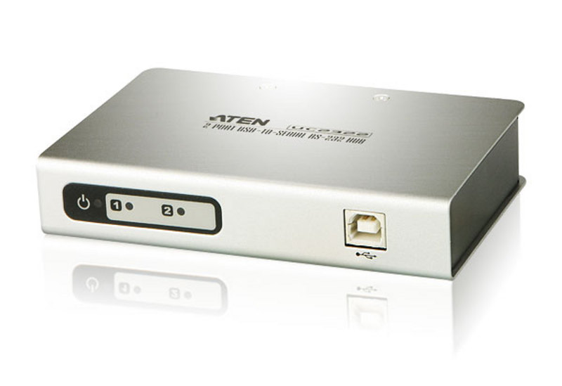 Adapters/Aten: Aten, Serial, Hub, 2, Port, USB, to, RS232, Converter, w/, 1.8m, cable, Supports, Hot-Swapping, &, Plug, and, Play, 