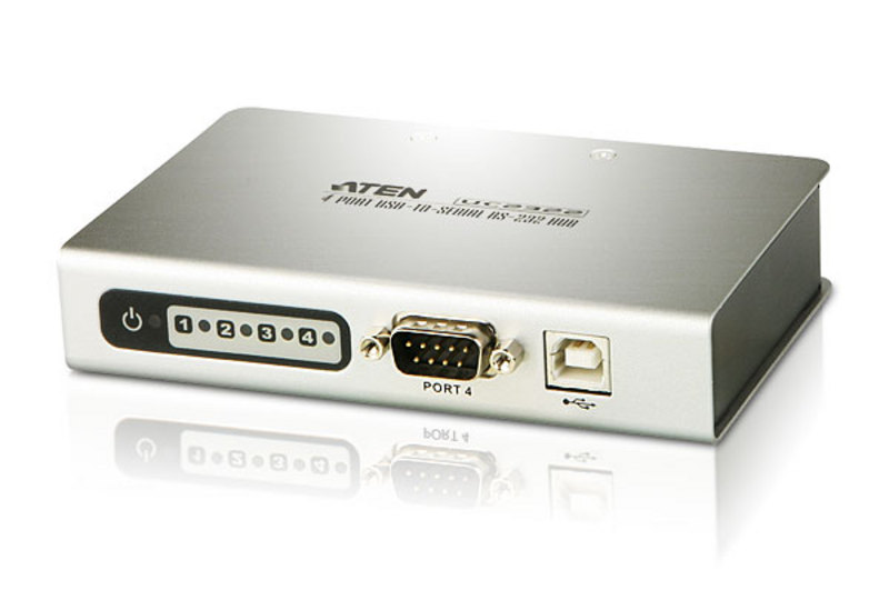 Adapters/Aten: Aten, Serial, Hub, 4, Port, USB, to, RS232, Converter, w/, 1.8m, cable, Supports, Hot-Swapping, &, Plug, and, Play, 