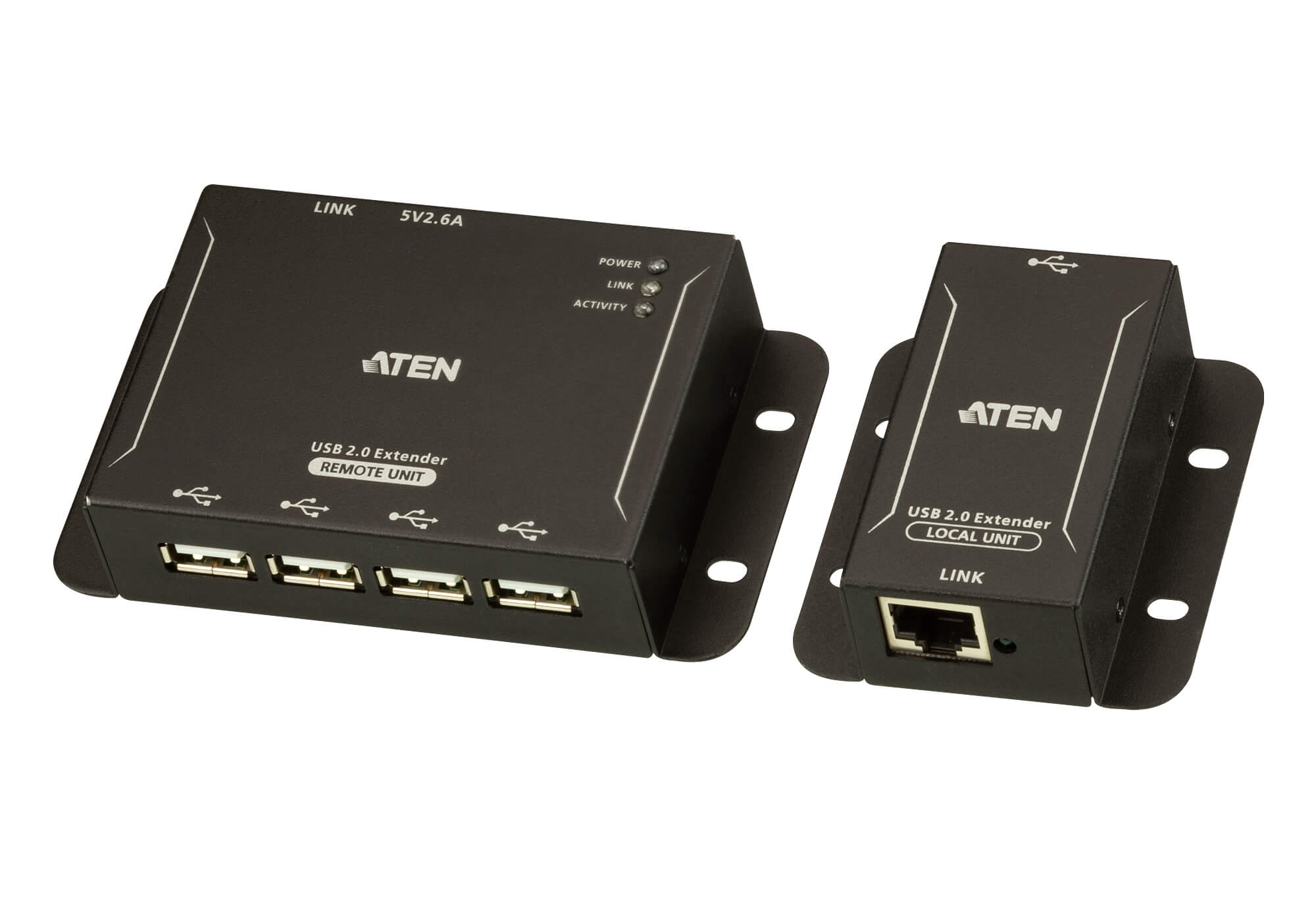 Adapters/Aten: Aten, 4-Port, USB, 2.0, CAT, 5, Extender, (Up, to, 50m), 