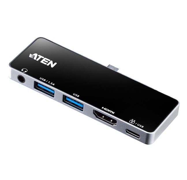 Aten, USB-C, Travel, Dock, with, Power, Pass-Through, Multiport, connection, Supports, DP1.4, with, single, HDMI, video, output, Desi, 