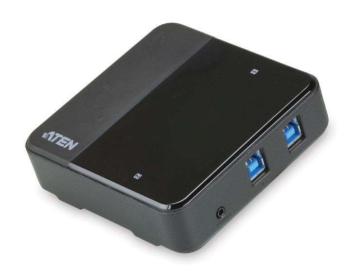 Aten, Peripheral, Switch, 2x4, USB, 3.1, Gen1, 2x, PC, 4x, USB, 3.1, Gen1, Ports, Remote, Port, Selector, Plug, and, Play, 