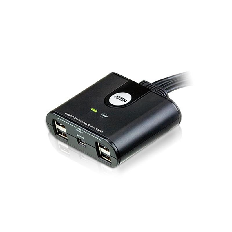 Adapters/Aten: Aten, Peripheral, Switch, 4x4, USB, 2.0, 4x, PC, 4x, USB, 2.0, Ports, Remote, Port, Selector, Plug, and, Play, Hot, Pluggable, 