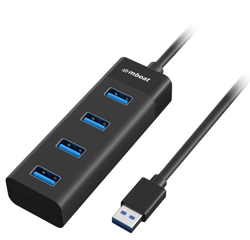 Adapters/MBEAT: mbeatÂ®, 4-Port, USB, 3.0, Hub, -, Black, 
