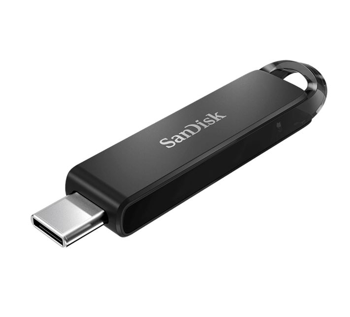 SanDisk, Ultra, USB, Type-C, Flash, Drive, CZ460, 64GB, USB, Type, C, 3.1, Black, Super-thin, Retractable, 5Y, 