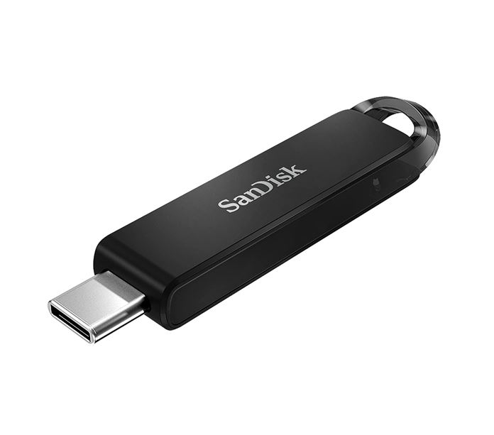 SanDisk, Ultra, USB, Type-C, Flash, Drive, CZ460, 128GB, USB, Type, C, 3.1, Black, Super-thin, Retractable, 5Y, 