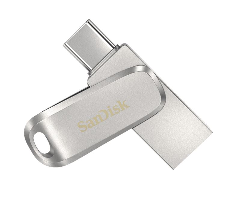 SanDisk, 256GB, Ultra, Dual, Drive, Luxe, USB-C, &, USB-A, Flash, Drive, Memory, Stick, 150MB/s, USB3.1, Type-C, Swivel, for, Android, Smar, 