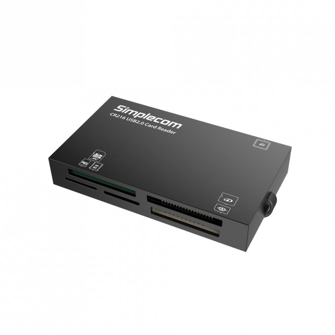 Simplecom, CR216, USB, 2.0, All, in, One, Memory, Card, Reader, 6, Slot, for, MS, M2, CF, XD, Micro, SD, HC, SDXC, Black, 