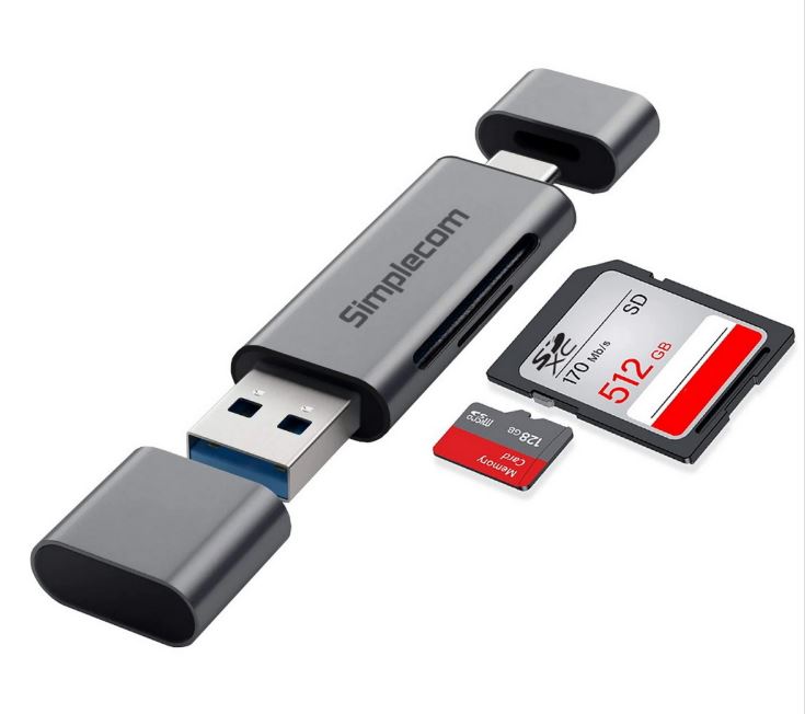 Simplecom, CR402, SuperSpeed, USB-C, and, USB-A, SD/MicroSD, Card, Reader, USB, 3.2, Gen, 1, (USB, 3.0), 