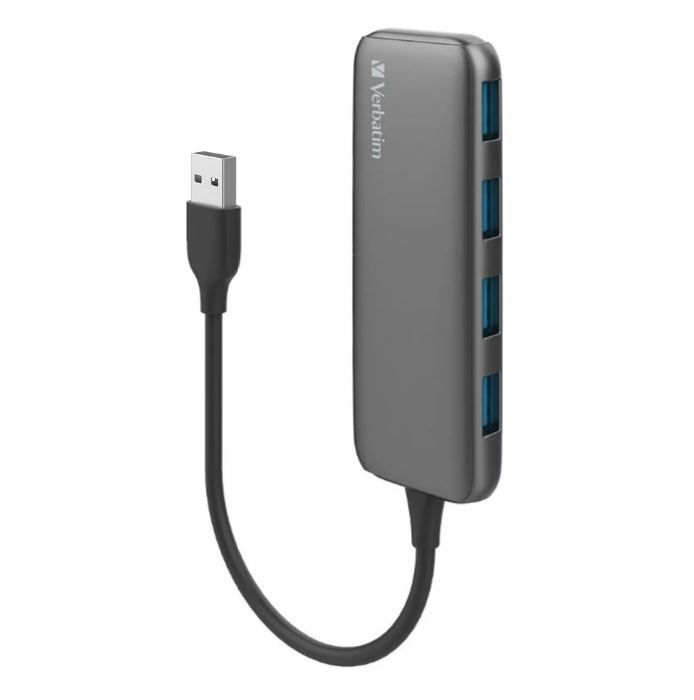 Verbatim, USB, A, 3.0, HUB, WITH, 4X, USB, A, 3.0, -, GREY, 