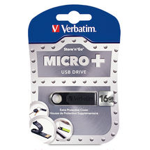 Adapters/Verbatim: Verbatim, 16GB, Micro+, USB2.0, Bl, Store, N, Go, Lifetime, Warranty, 