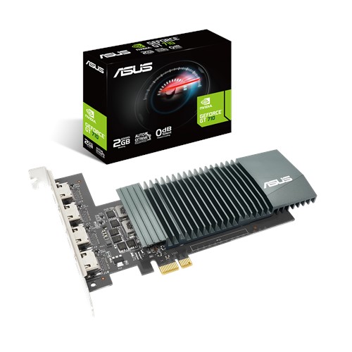ASUS, nVidia, GT, 710-4H-SL-2GD5, PCI, Express, Graphic, Card, GDDR5, 2GB, Fanless, 4xHDMI, 954, Boost, Non-RGB, 