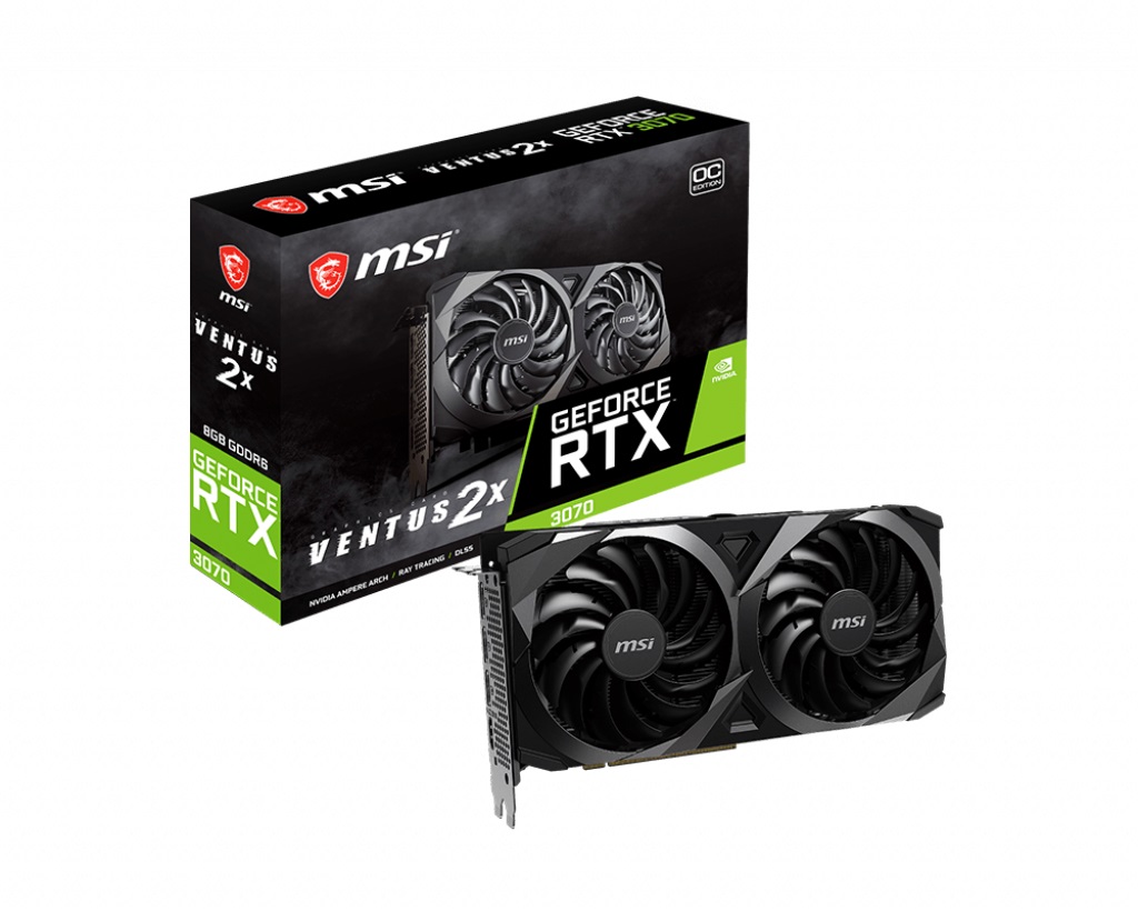 MSI, nVidia, GeForce, RTX, 3070, VENTUS, 2X, OC, 8GB, GDDR6, 4xDisplays, 7680, x, 4320, 3xDP, 1xHDMI, VR, G-Sync, 