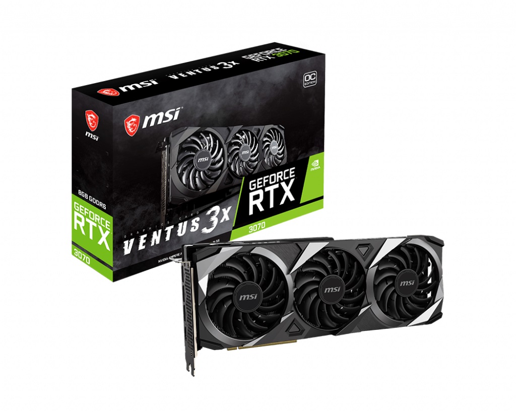 MSI, nVidia, GeForce, RTX, 3070, VENTUS, 3X, OC, 8GB, GDDR6, 4xDisplays, 7680, x, 4320, 3xDP, 1xHDMI, VR, G-Sync, 