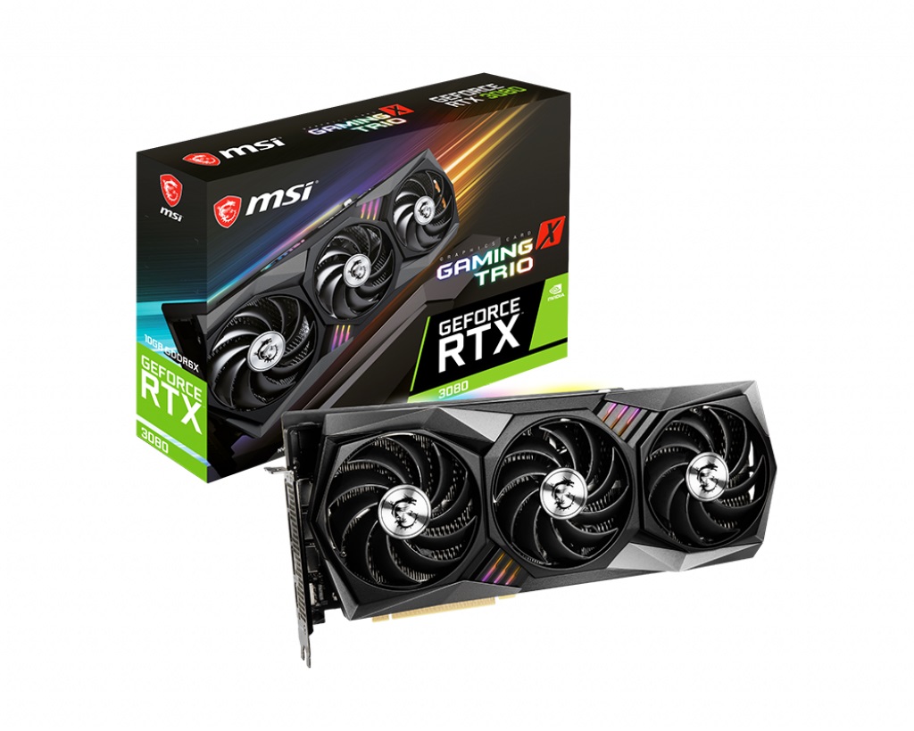 MSI, nVidia, Geforce, RTX, 3080, GAMING, X, TRIO, 10G, GDDR6X, 1815, MHz, Boost, 4, Displays, 7680x4320, 3xDP, 1xHDMI, VR, Ready, 