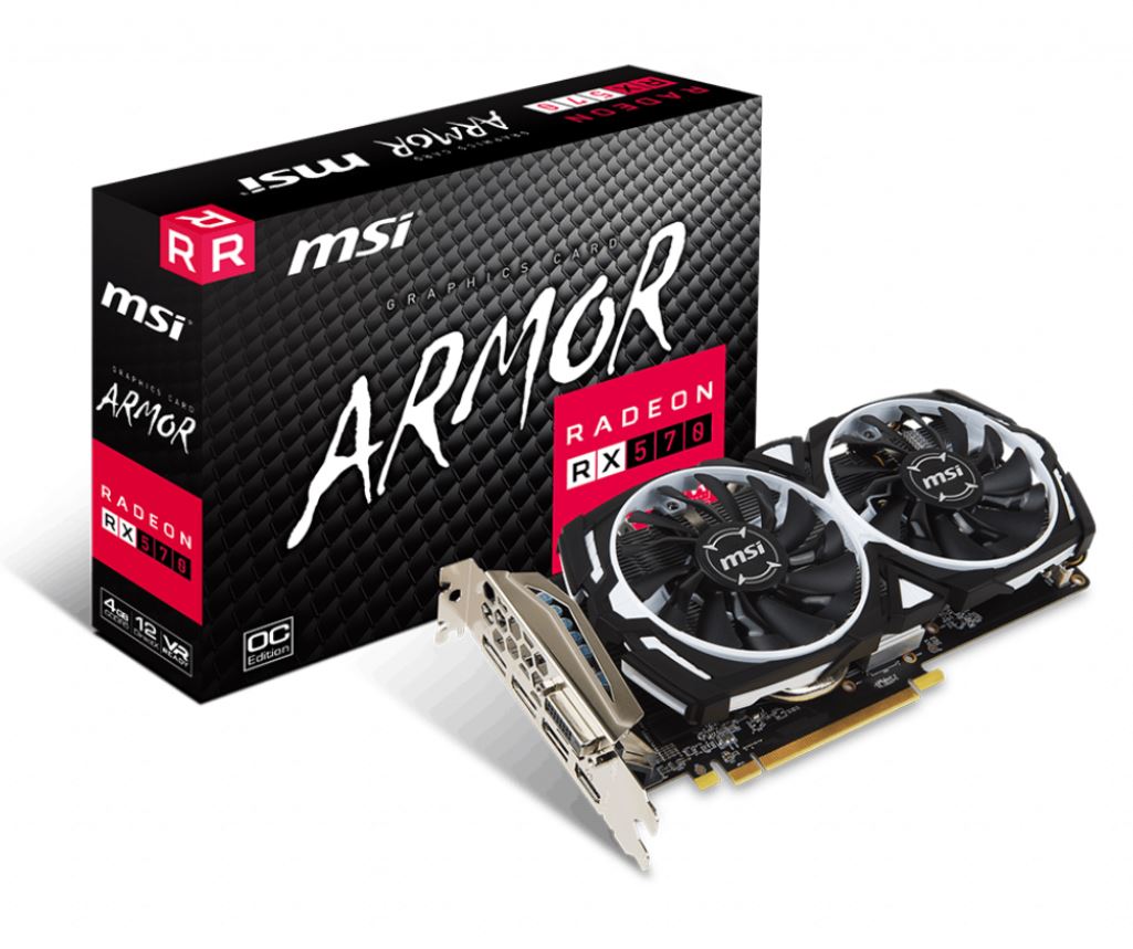 Msi, RX, 570, ARMOR, 4gb, OC, AMD, RADEON, VGA, 
