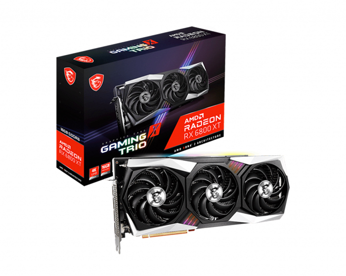 MSI, AMD, Radeon, RX, 6800, XT, GAMING, X, TRIO, 16gb, Video, Card, PCI-E, GDDR6, 1850, MHz, Base, Up, to, 2285, MHz, Boost, Tri, Frozr, Cool, 